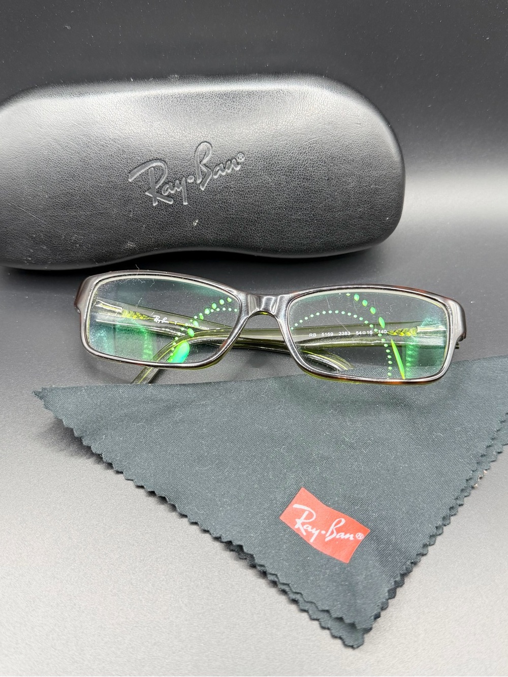 Ray-Ban Eyeglasses Black And Green RB5169 2383 54-16 140 Frames Only